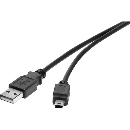 Renkforce USB 2.0 [1x mo&scaron;ki konektor USB 2.0 tipa A - 1x mo&scaron;ki konektor USB 2.0 tipa mini B] 0.15 m črna pozlačeni konektorji USB kabel USB, (20416011) Cene
