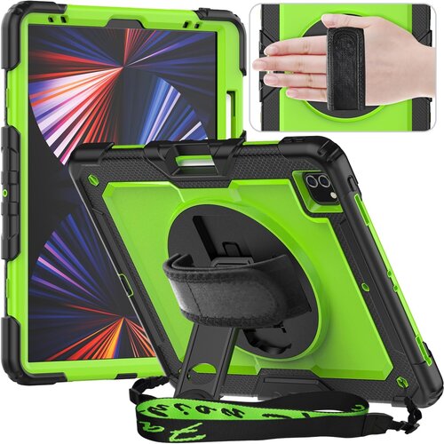 NIKCORP Ovitek za iPad Air 5/4 10.9 in Pro 11 s 360 stojalom, držalom za pisalo, ročajem in naramnim trakom, odporen na udarce, zelen, (5000139275) Cene