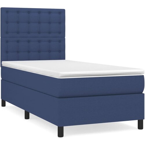 VidaXL Box spring postelja z vzmetnico moder 80x200 cm blago, (20897629) Slike