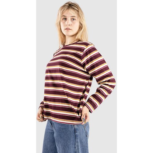 Iriedaily Stripe Basic Long Sleeve T-Shirt red wine Cijene