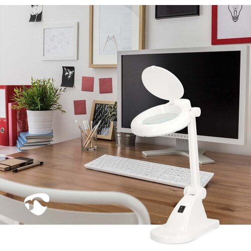 Nedis MAGLE1WT - LED stona lampa sa lupom LED/6W/230V bela Slike