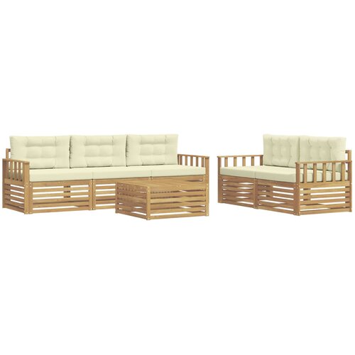  Set vanjskih sofa 6 kom. Bijela i krem Slike