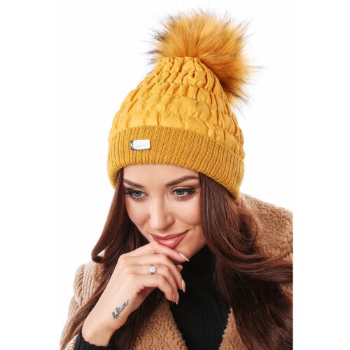 Fasardi Winter nylon hat with honey pompom Slike