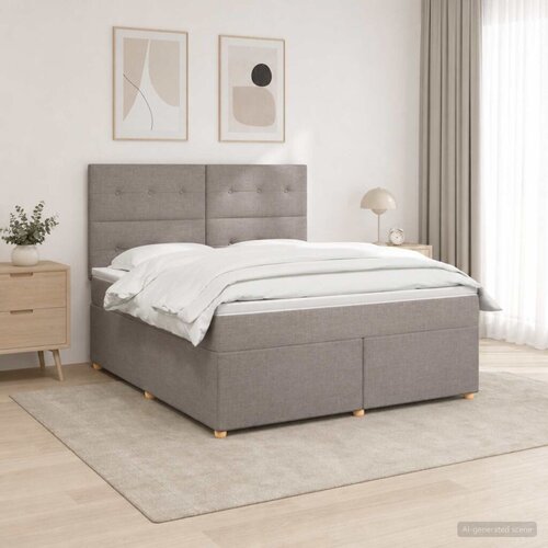  Boxspring krevet s madracem Sivosmeđa 140 x 200 cm Tkanina - Sivosmeđa 140 x 200 cm Prošiveno gumbima Cene