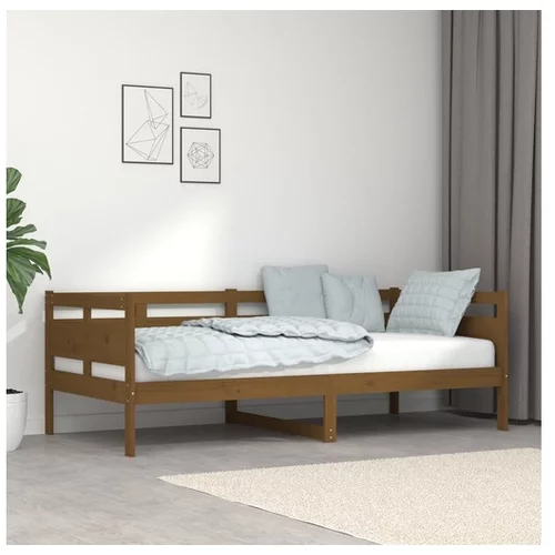  Dnevna postelja medeno rjava trdna borovina 90x190 cm