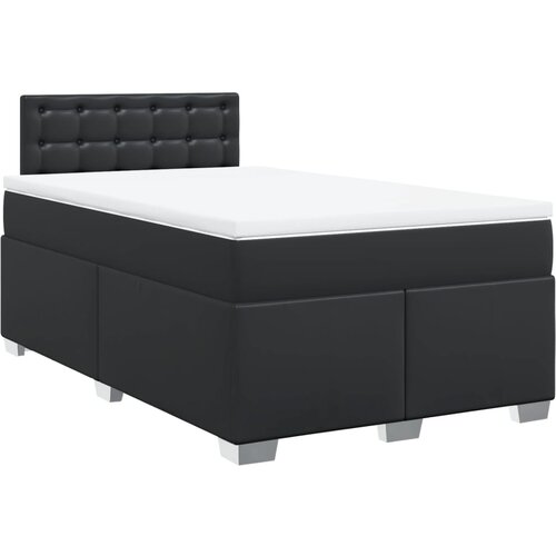 VidaXL Box spring postelja z vzmetnico črna 120x190 cm umetno usnje, (21304748) Slike
