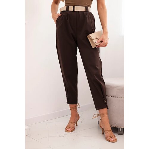Kesi Włoski Summer Punto trousers with leg closure brown Cijene