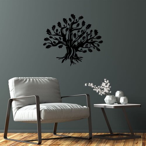 Wallity Zidna dekoracija Monumentalno drvo 8, 70 x 61 cm, Crna Cene