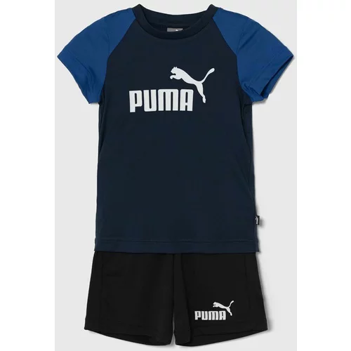 Puma Otroški komplet Short Polyester Set B mornarsko modra barva
