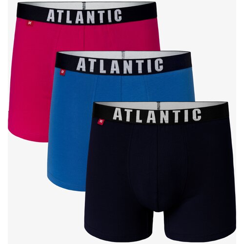 Atlantic 3-PACK Men's boxers - pink, blue, navy Cene