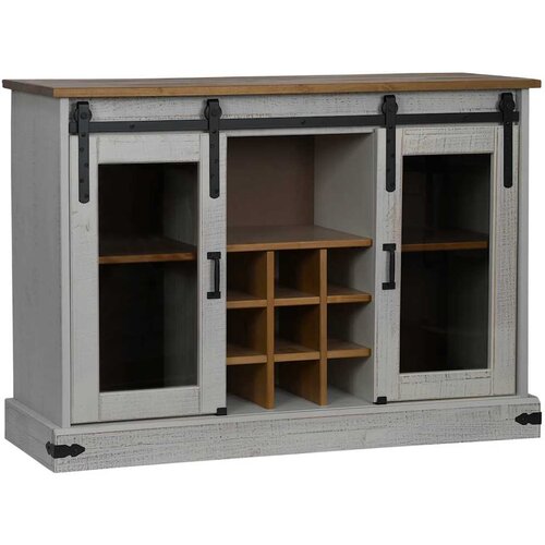 Maison Chic Komoda - Predalnik HALDEN 2 drsna vrata Bela 112x40x80 cm Masivni les, (21721789) Cene