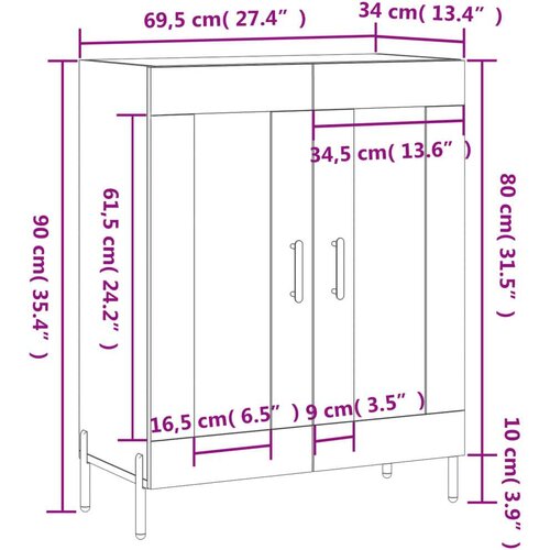  Komoda siva boja betona 69 5x34x90 cm od konstruiranog drva Slike