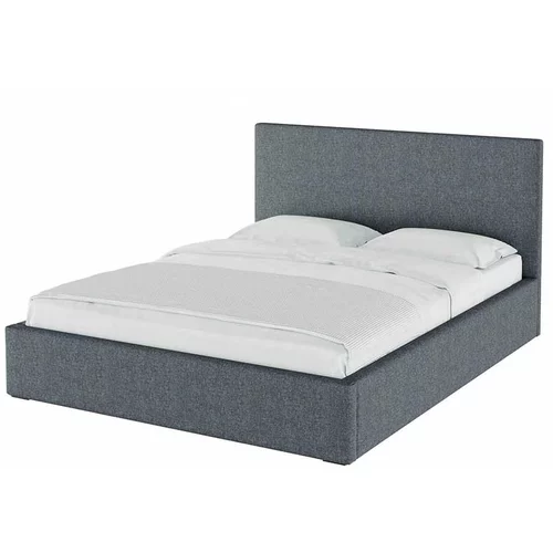 MESONICA Sivi tapecirani bračni krevet s prostorom za odlaganje s podnicom 180x200 cm Bufo Bed –