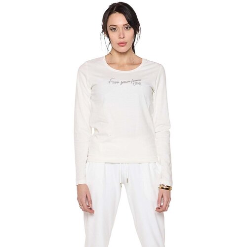 Leone 1947 Majice z dolgimi rokavi Woman T-Shirt Long Sleeves Relaxed Bela Cene