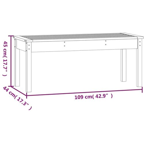 VidaXL Vrtna klupa crna 109x44x45 cm od masivne borovine Slike