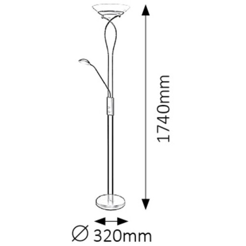 Rabalux gamma podna lampa sa čitačem,1*230W,1*40W,mat crna Slike