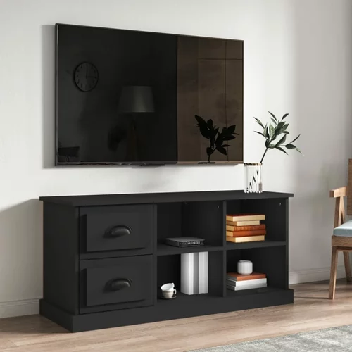 TV ormarić crni 102x35,5x47,5 cm od konstruiranog drva