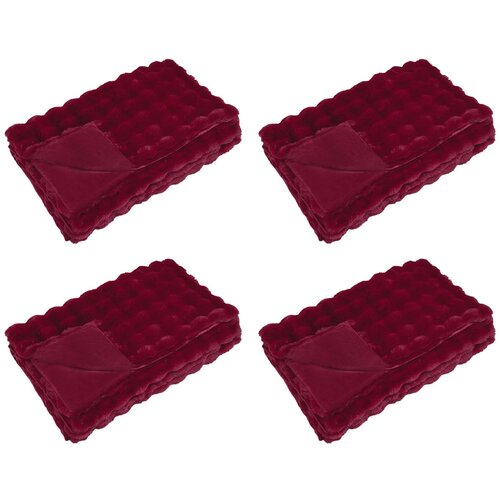 vidaXL Dežnik iz umetnega zajčjega krzna 4 pcs Bordeaux rdeča, (5000111895) Cene