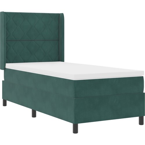 vidaXL Box Spring Postelja z Vzmetnico Temno Zelena 90x190 cm Žamet, (22050745) Cene