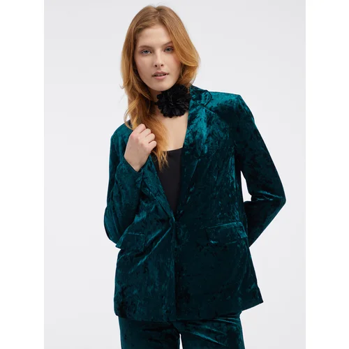 Orsay Green Ladies Velvet Jacket - Ladies