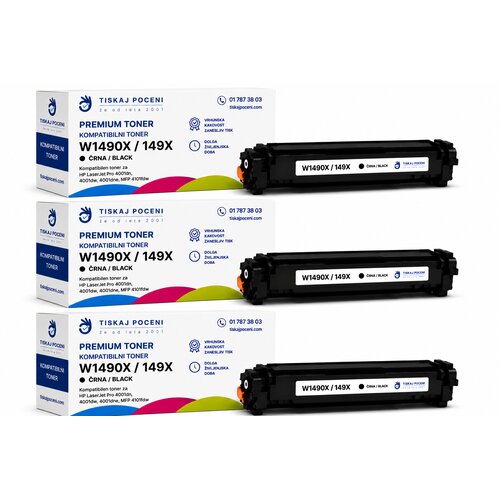  Kompatibilni toner za Hp W1490X / 149X črn - kompatibilni za LaserJet Pro 4002dn, 4002dw, 4102dw, 4102fdn, 4102fdw 3xkosi Cene