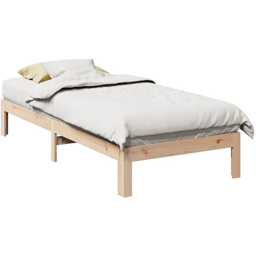 vidaXL Posteljni okvir brez vzmetnice bel 80x200 cm trdna borovina Cene