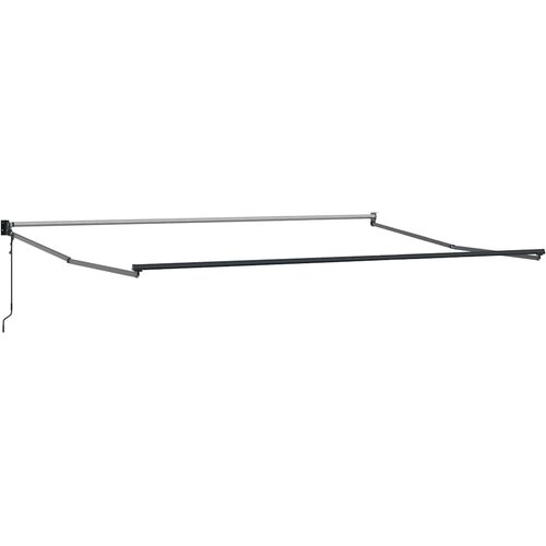  Uvlačiva tenda antracit i bijela 4x3 m tkanina i aluminij Slike