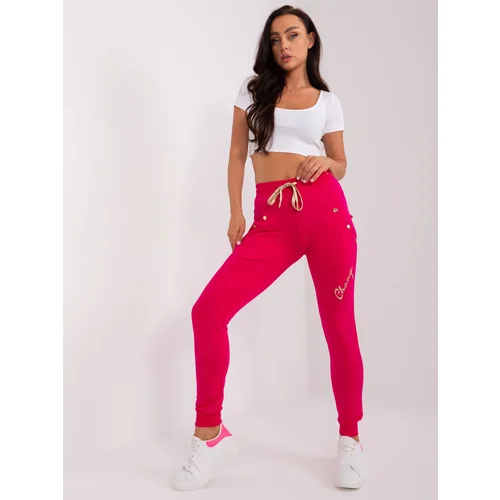 Fashion Hunters Fuchsia Women's Sweatpants with Tie