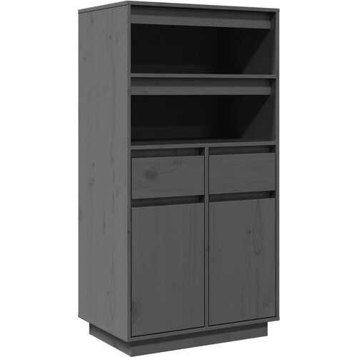 Maison Chic Visoka omara - Komoda - Predalnik siva 60x40x116,5 cm trdna borovina, (21720479) Cene
