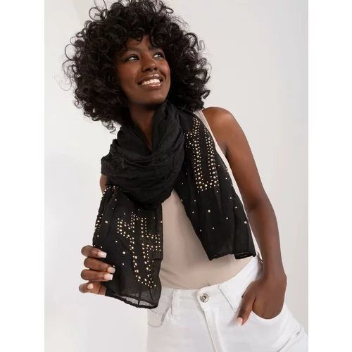 Fashion Hunters Black women's scarf with ruffles