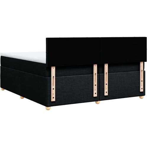 VidaXL Krevet s oprugama i madracem crni 200x200 cm od tkanine Slike