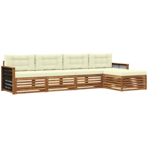 vidaXL Zunanja garnitura za sedenje z blazino 5 pcs Naravna in smetana, (5000280916) Cene