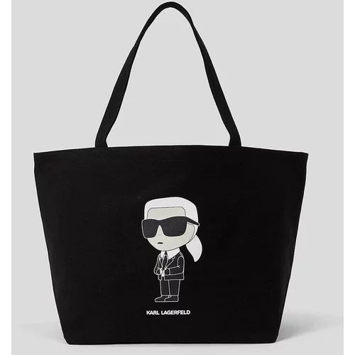 Karl Lagerfeld Bombažna torba črna barva