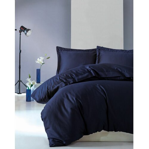 Posteljina Satenska posteljina (135x200) Elegant Dark Blue Slike