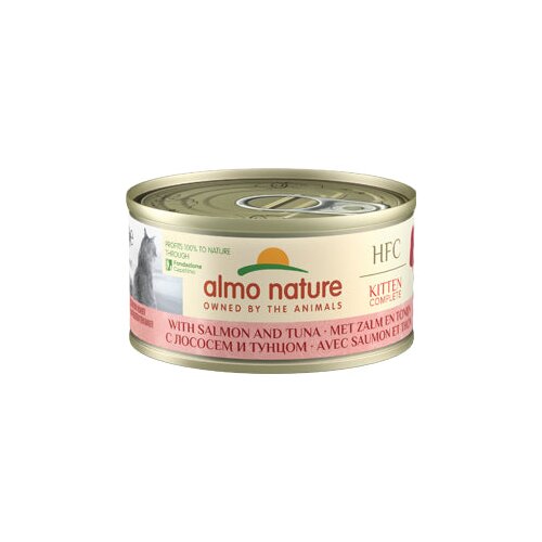 Almo Nature Kitten HFC Natural konzerva &amp;ndash; losos in tuna &amp;ndash; 70 g 70 g Slike
