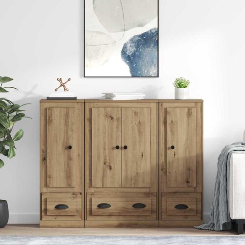  Highboard s ladicama 3 pcs Umjetnički hrast Konstruirano drvo Cijene