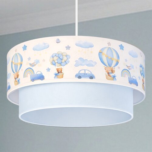 Brilagi-LED Dečji luster na sajli BOBO 1xE27/10W/230V prečnik 40 cm krem./plava/meda Slike