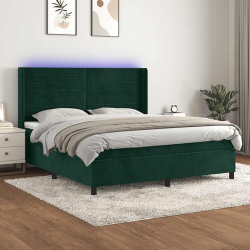  box spring s madracem LED tamnozeleni 180x200 cm bar&scaron;un Cijene