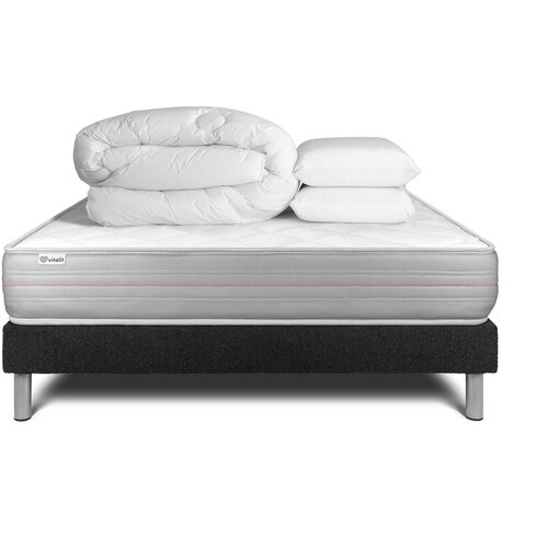 VITALIT Kompletni paket za posteljo - Vzmetnica 140x200 cm + Vzmetnica z letvami (komplet) + 2 vzglavnika + Prevleka - Vitalmemo, (21614380) Cene
