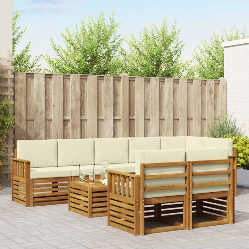 Set vanjskih sofa 9 kom. Prirodna i krem Poliester Cijene