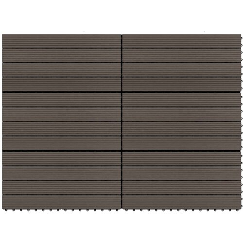 vidaXL Pločice za trijem 6 kom WPC 60 x 30 cm 1,08 m² tamnosmeđe Cijene