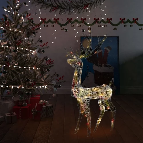 vidaXL Božična dekoracija jelen 140 barvnih LED lučk 128 cm