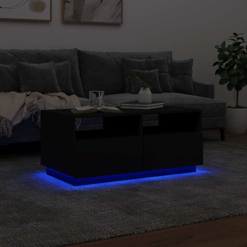  Stolić za kavu s LED svjetlima crni 90x49x40 cm Slike
