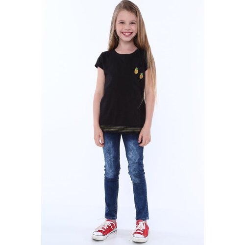 Fasardi Black T-shirt with pineapple Slike