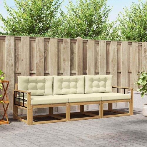  Set vanjskih sofa 3 kom. Bijela i krem Poliester Cene