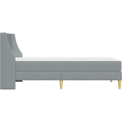  Okvir kreveta s madracem Svijetlo siva 90 x 200 cm tkanina - Svjetlosiva 90 x 200 cm Slike