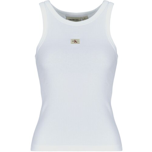 Calvin Klein Jeans WOVEN LABEL RIB TANK TOP Bijela Slike