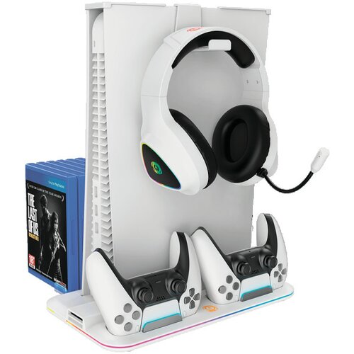 Canyon CS-5 gaming cooling stang rgb PS5 charge white (CND-CSPS5W) Cene