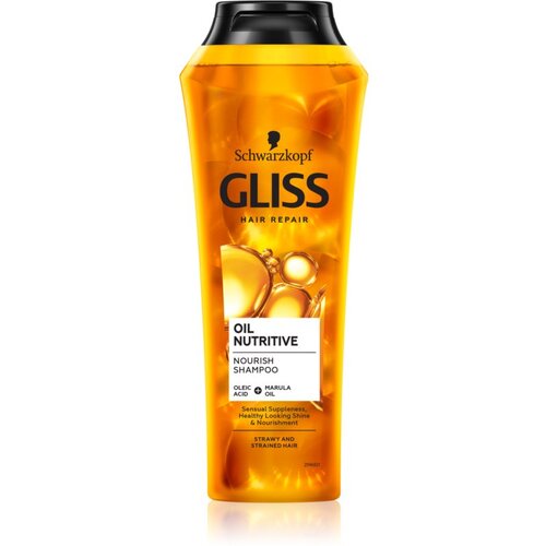 Schwarzkopf Gliss Kur Oil Nutritive obnovitveni &amp;scaron;ampon za dolge lase z razcepljenimi konicami 250 ml za ženske Slike