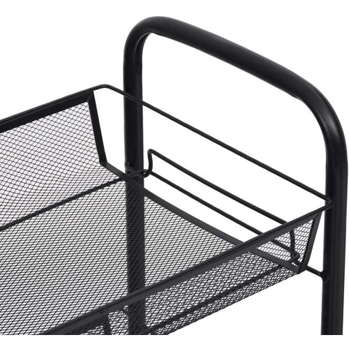 VidaXL Kuhinjska kolica s 4 razine crna 46 x 26 x 85 cm željezna Slike